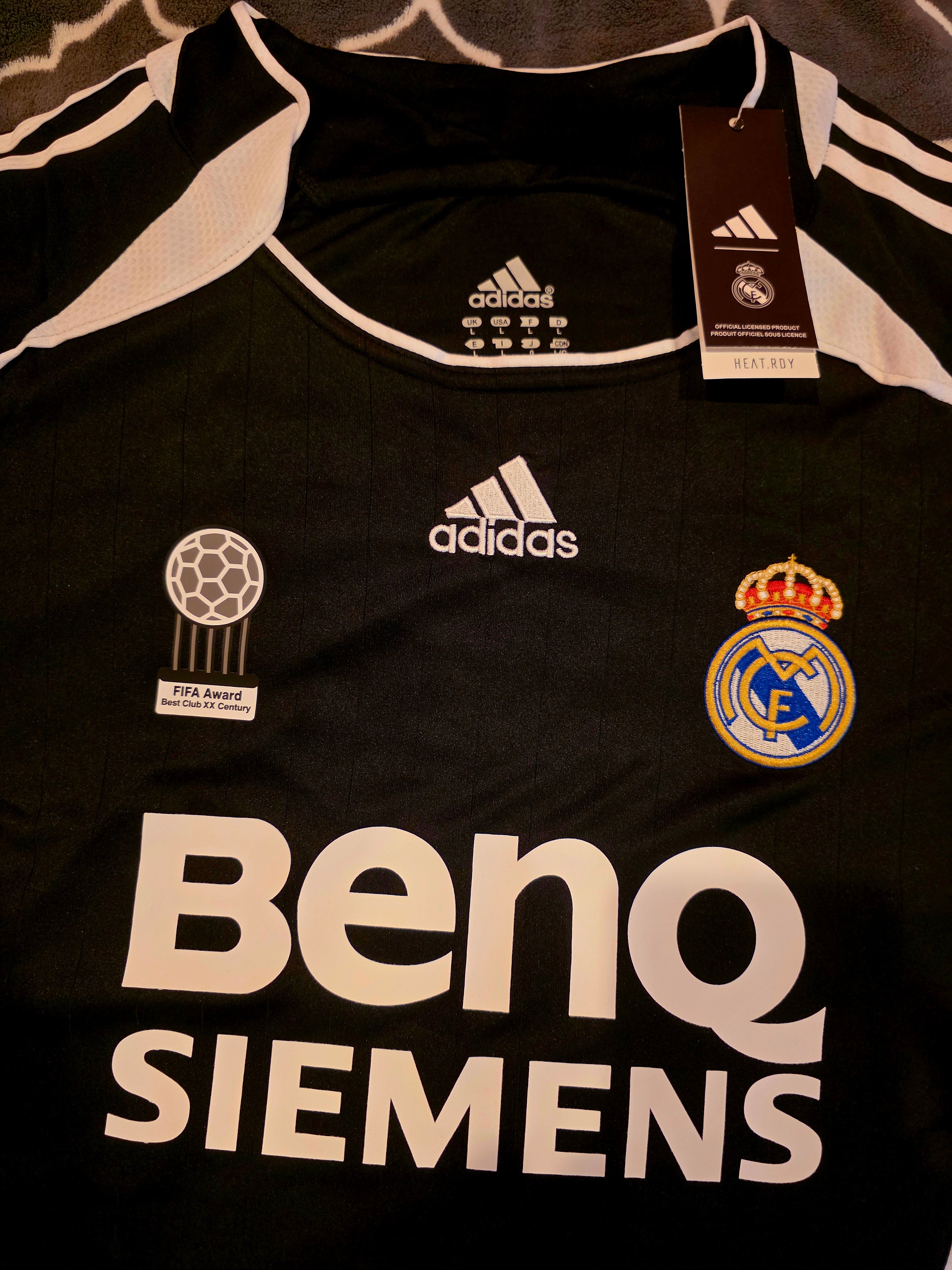 Cristiano Ronaldo 2006-2007 Real Madrid Adidas Away Black Short Sleeve La Liga