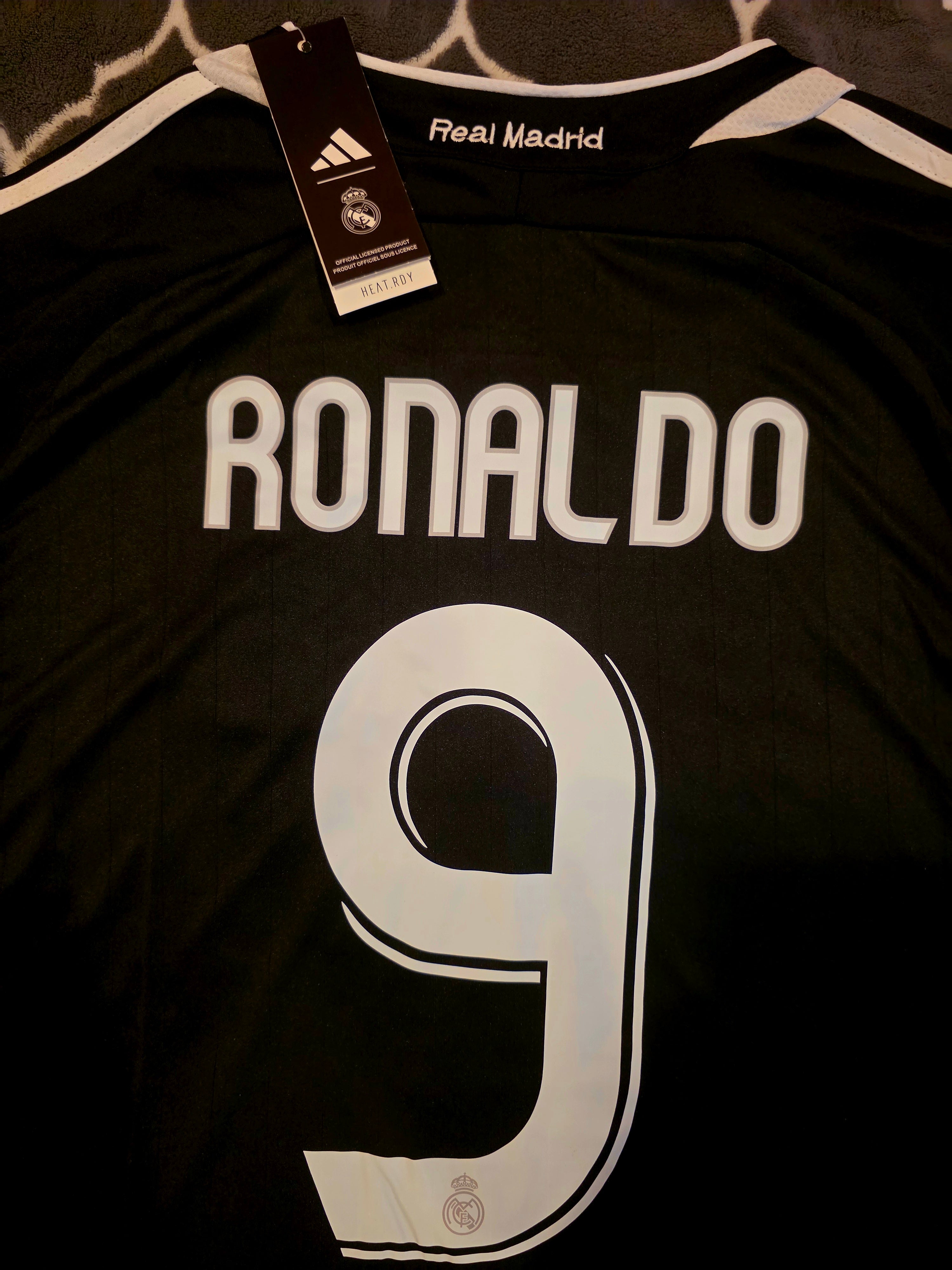 Cristiano Ronaldo 2006-2007 Real Madrid Adidas Away Black Short Sleeve La Liga